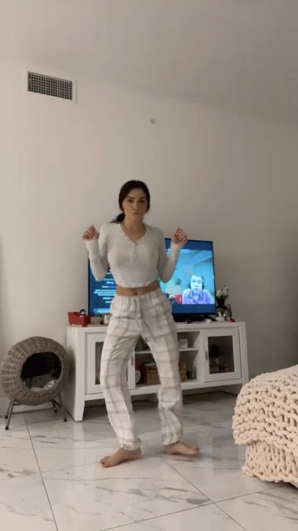 Girl dancing in pyjama